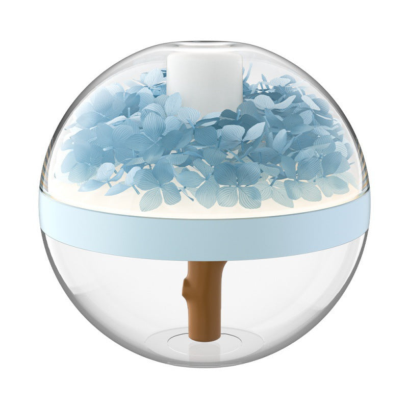 Eternal Flower Wireless Humidifier & Night Light - 270ml, 800mAh Rechargeable, Quiet Operation blue