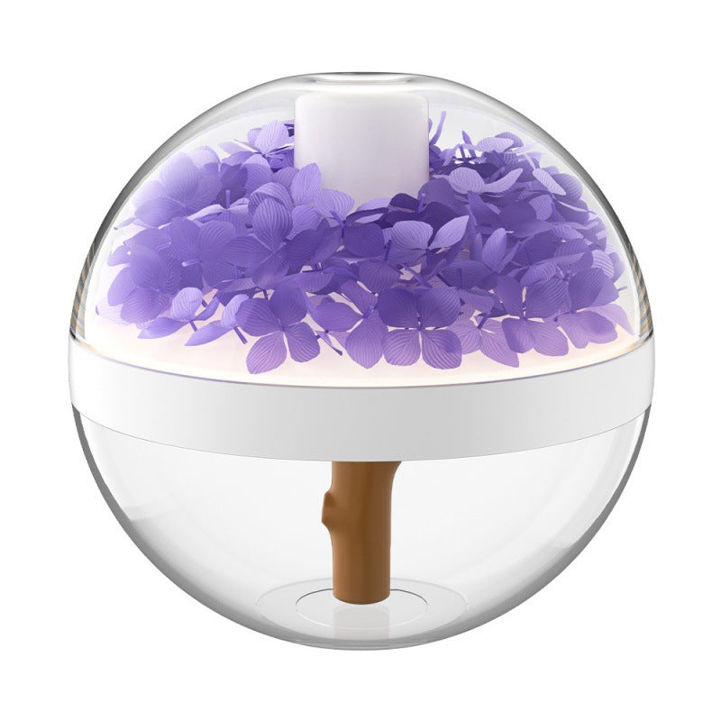 Eternal Flower Wireless Humidifier & Night Light - 270ml, 800mAh Rechargeable, Quiet Operation purple
