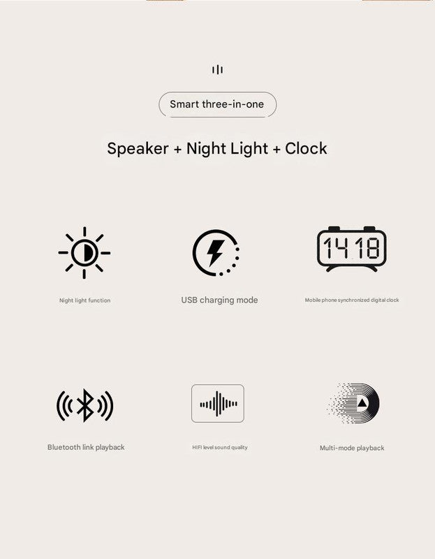 3-in-1 Retro Cloud Alarm Clock with Bluetooth Speaker & Starry Night Light - USB Rechargeable pink