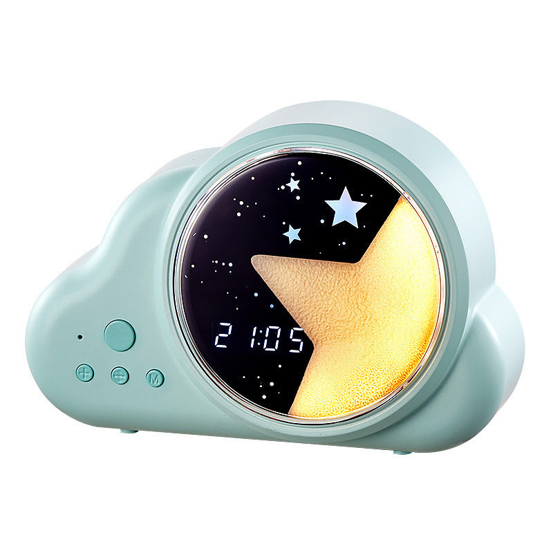 3-in-1 Retro Cloud Alarm Clock with Bluetooth Speaker & Starry Night Light - USB Rechargeable blue