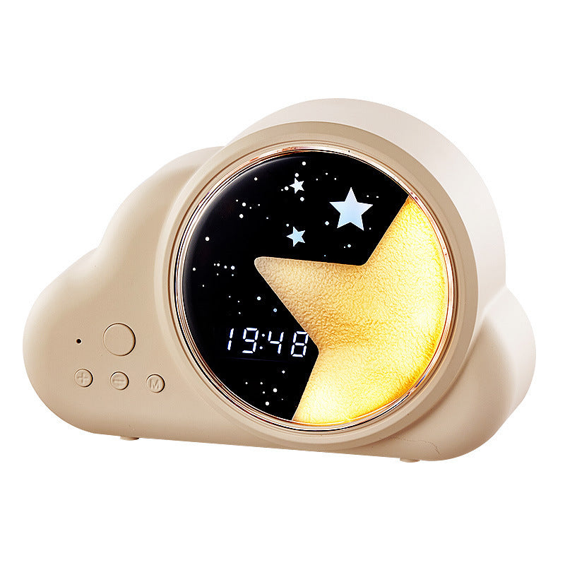 3-in-1 Retro Cloud Alarm Clock with Bluetooth Speaker & Starry Night Light - USB Rechargeable Beige