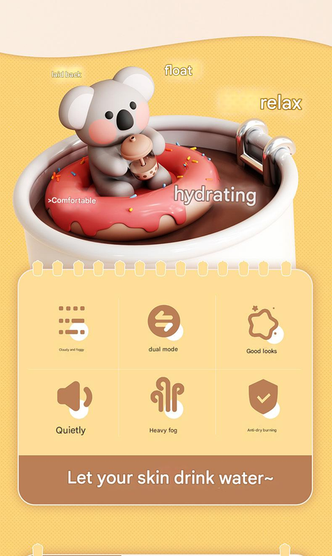 Adorable Koala Milk Tea Cup Humidifier - 450ml USB Air Diffuser with Dual Mist Modes Caramel pearls