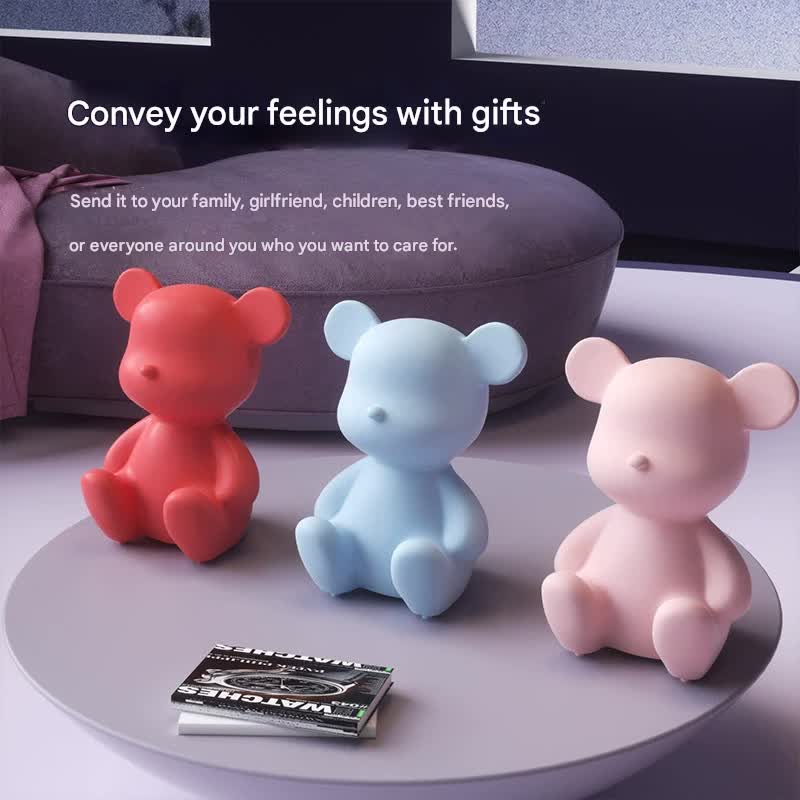 Adorable Cartoon Bear Bluetooth Speaker - Portable Wireless Audio with Long Battery Life & Stylish Design Red