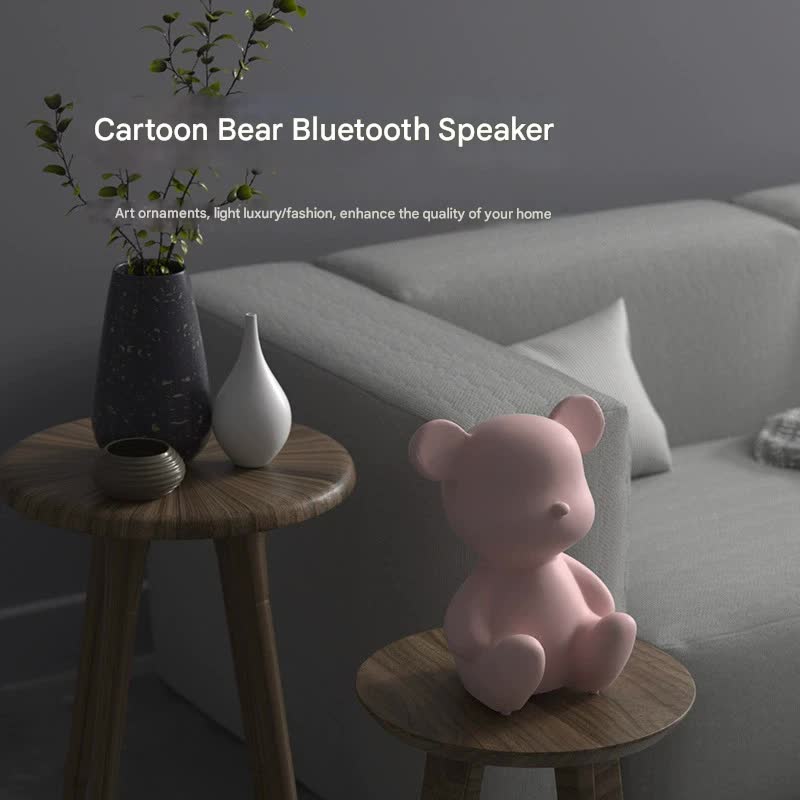 Adorable Cartoon Bear Bluetooth Speaker - Portable Wireless Audio with Long Battery Life & Stylish Design Red