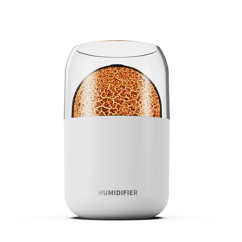 Cool Mist Humidifier with Colorful Atmosphere Light - 300ml USB Powered, Unique Internal Design Planet-White