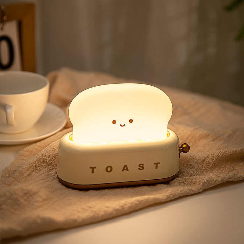 Adorable Toast-Shaped LED Night Light - Dimmable, Timer, USB-C Rechargeable, Long Battery Life pink