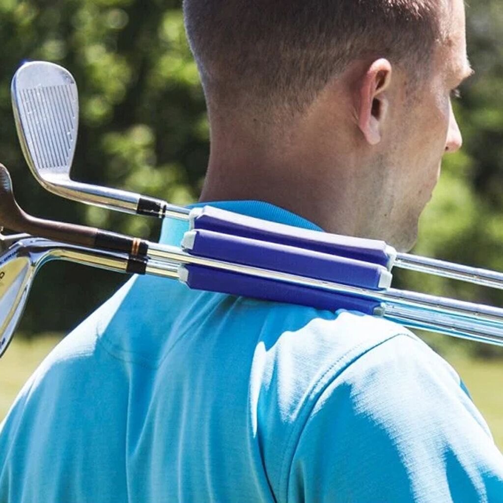 Portable Golf Club Carrier "SILO" - Holds 3 Clubs, Lightweight & Easy to Black Orange