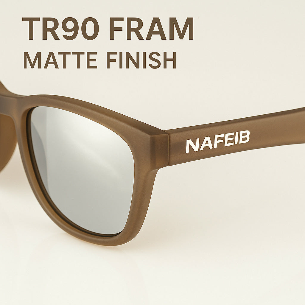 NAFEIB Polarized Sports Sunglasses - Lightweight TR90 Frame, UV400 Protection for Riding & Outdoor Activities Sky blue