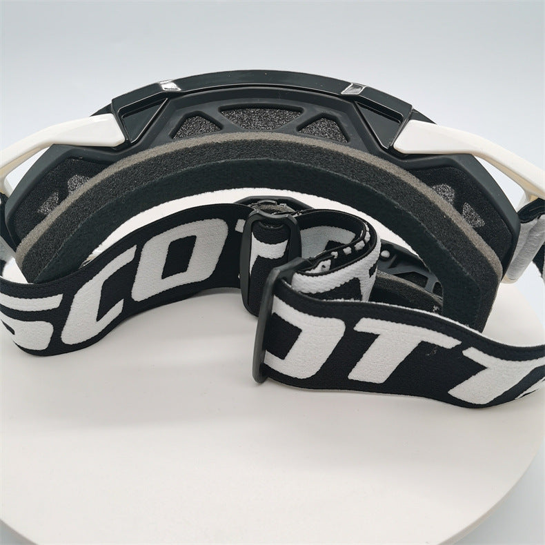 Performance Motocross & Off-Road Goggles - Increased Impact Protection with Lens Lock System White and red frame transparent piece