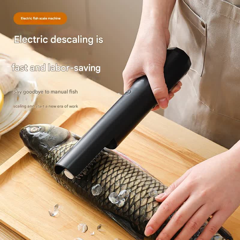 Electric Fish Scaler - Waterproof, Stainless Steel, Brushless Motor, Infinitely Variable Speed black