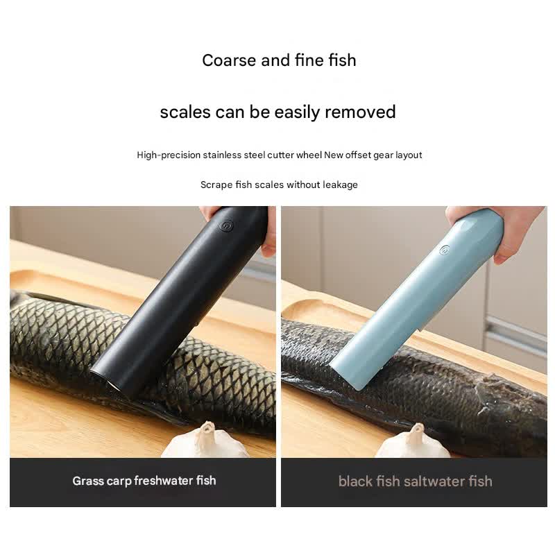 Electric Fish Scaler - Waterproof, Stainless Steel, Brushless Motor, Infinitely Variable Speed black