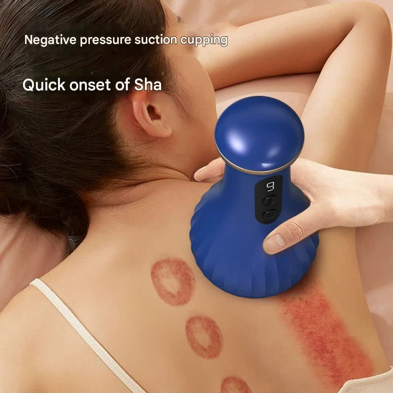 Electric Cupping & Gua Sha Massager - 9 Levels Heat & Suction, Red Light Therapy, USB-C Rechargeable Green