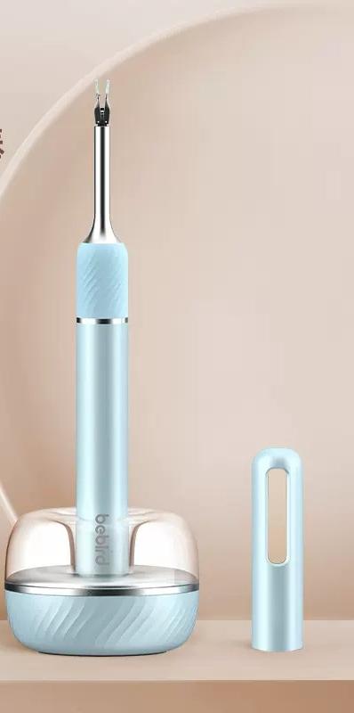 Smart Visual Ear Cleaner with HD Endoscope & Precision Tweezers - Safe for Adults & Children Light blue