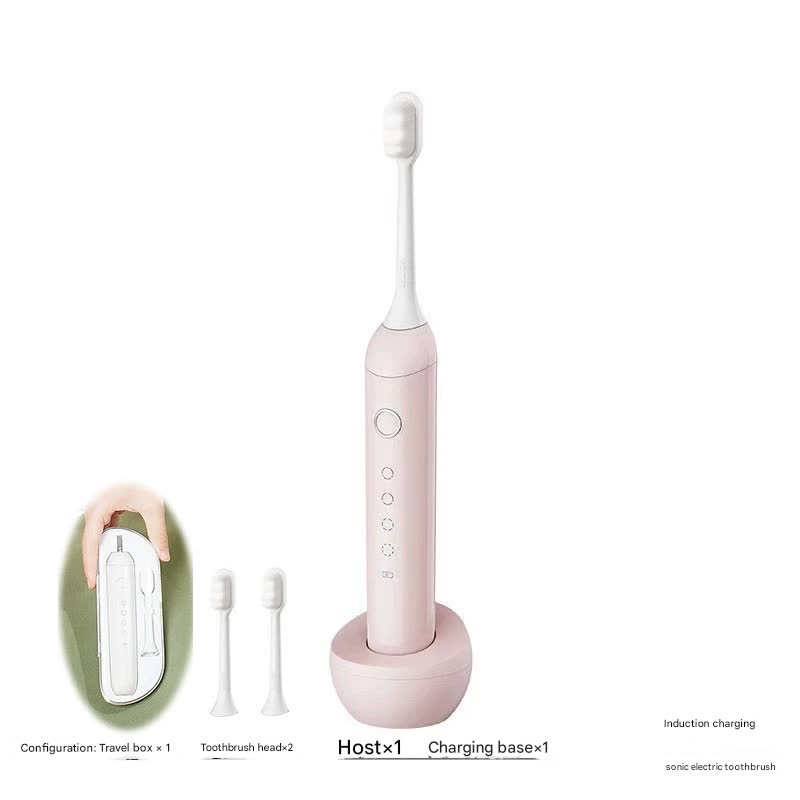 Sonic Electric Toothbrush with 31000 VPM, 4 Modes, 10000+ Soft Bristles, Travel Case & Charging Base Pink