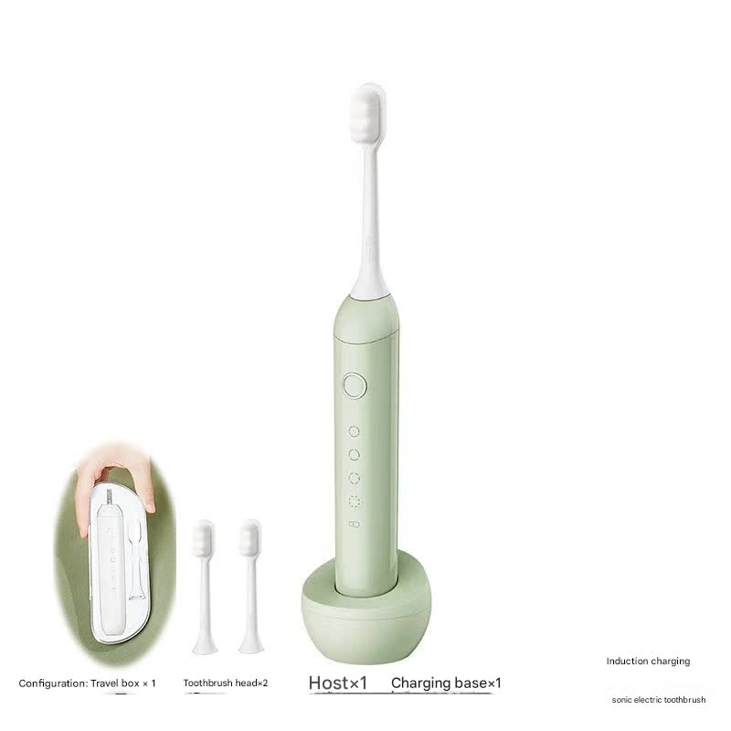 Sonic Electric Toothbrush with 31000 VPM, 4 Modes, 10000+ Soft Bristles, Travel Case & Charging Base Green