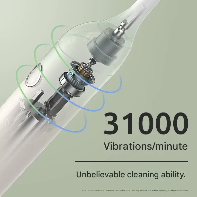 Sonic Electric Toothbrush with 31000 VPM, 4 Modes, 10000+ Soft Bristles, Travel Case & Charging Base Green