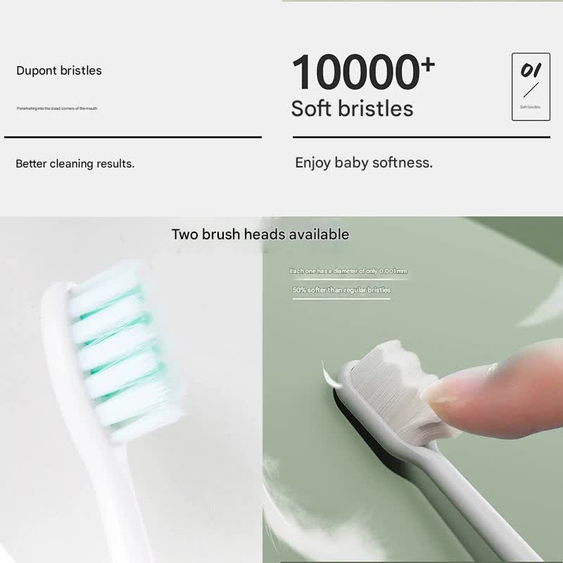 Sonic Electric Toothbrush with 31000 VPM, 4 Modes, 10000+ Soft Bristles, Travel Case & Charging Base Green