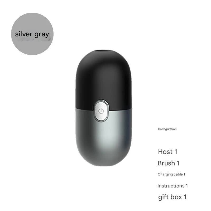 Mini Electric Rotary Shaver - IPX7 Waterproof, 2 Speed Modes, 90-Day Battery Life, USB Rechargeable grey