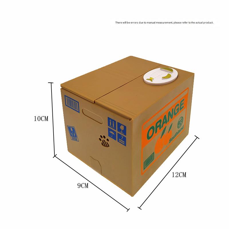 Adorable Cat Stealing Coin Piggy Bank - Automatic Money Saving Box for Kids & Adults Orange and white cat