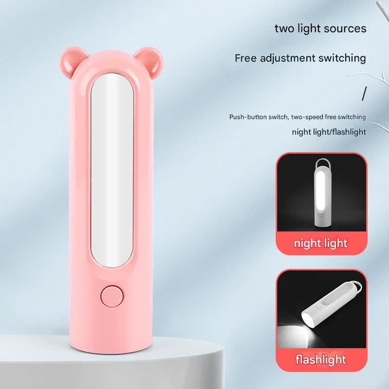 2-in-1 Portable LED Camping Lantern & Flashlight - USB Rechargeable, Dual Light Modes Handle model white