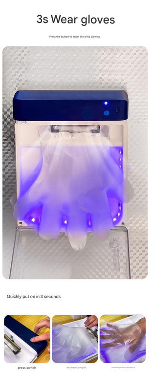 Automatic Disposable Glove Dispenser Machine with UV Sterilization - Quick & Hygienic Gloving,Gloves not included pink