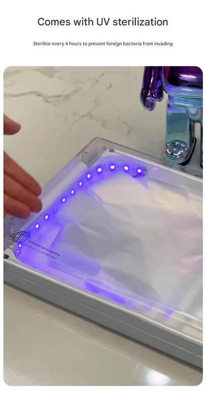 Automatic Disposable Glove Dispenser Machine with UV Sterilization - Quick & Hygienic Gloving,Gloves not included pink