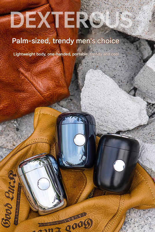 Mini Portable Electric Shaver - IPX7 Waterproof, Self-Sharpening Blades, 30-Day Battery, Travel Lock Black