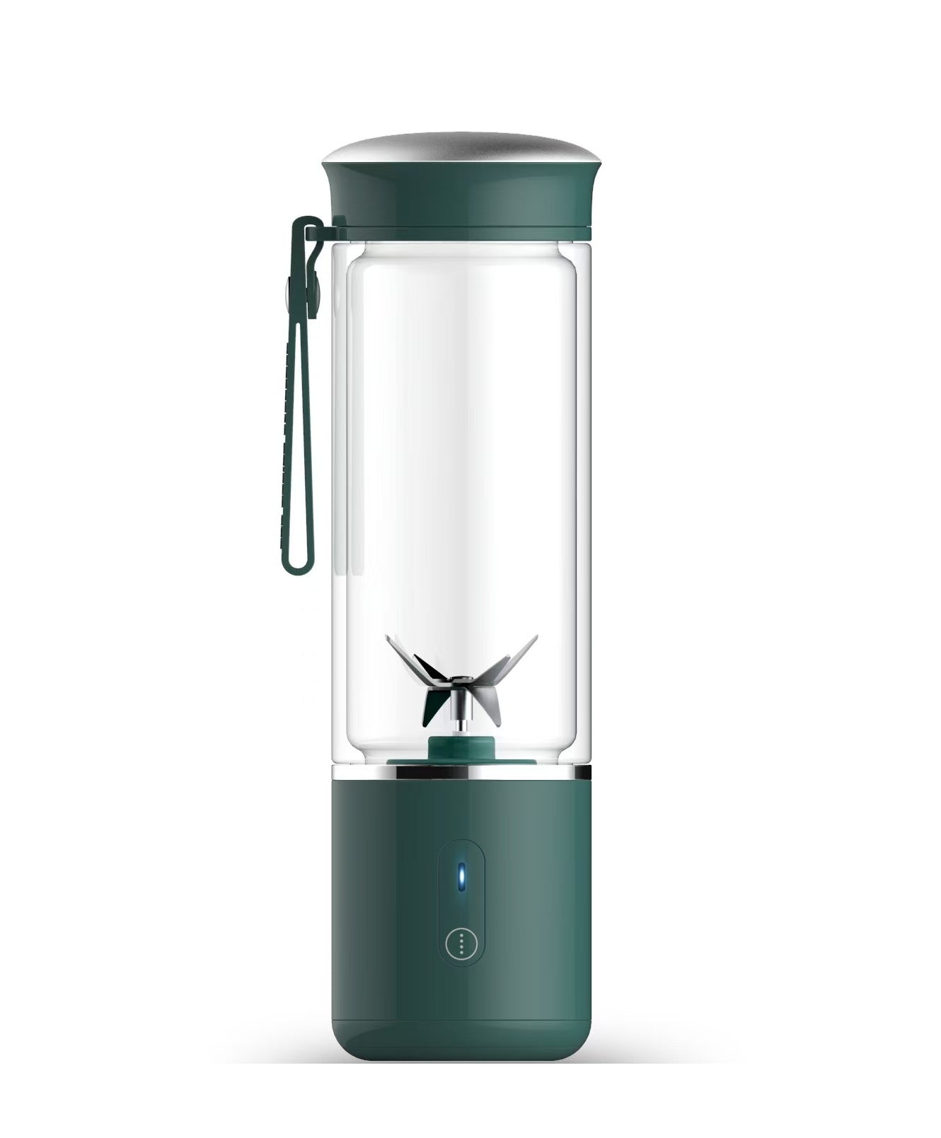 Portable Electric Juicer Blender - 450ml Glass Cup, 6-Blade, 20000RPM, USB Rechargeable Green