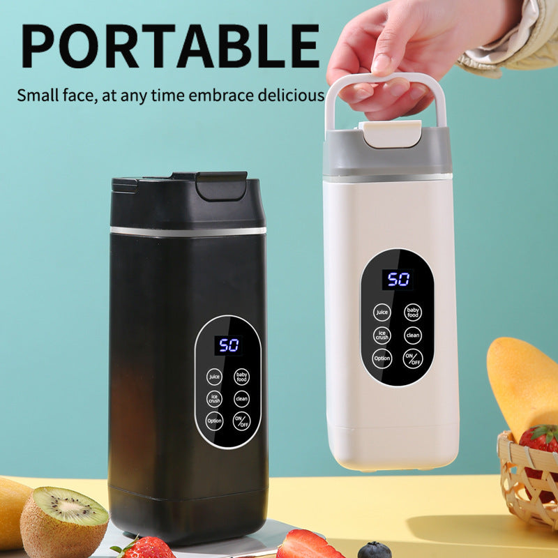 Wireless Portable Juicer Blender - 420ml, 12 Blades, 5-Hour Ice Storage, Digital Display & USB-C Charging white