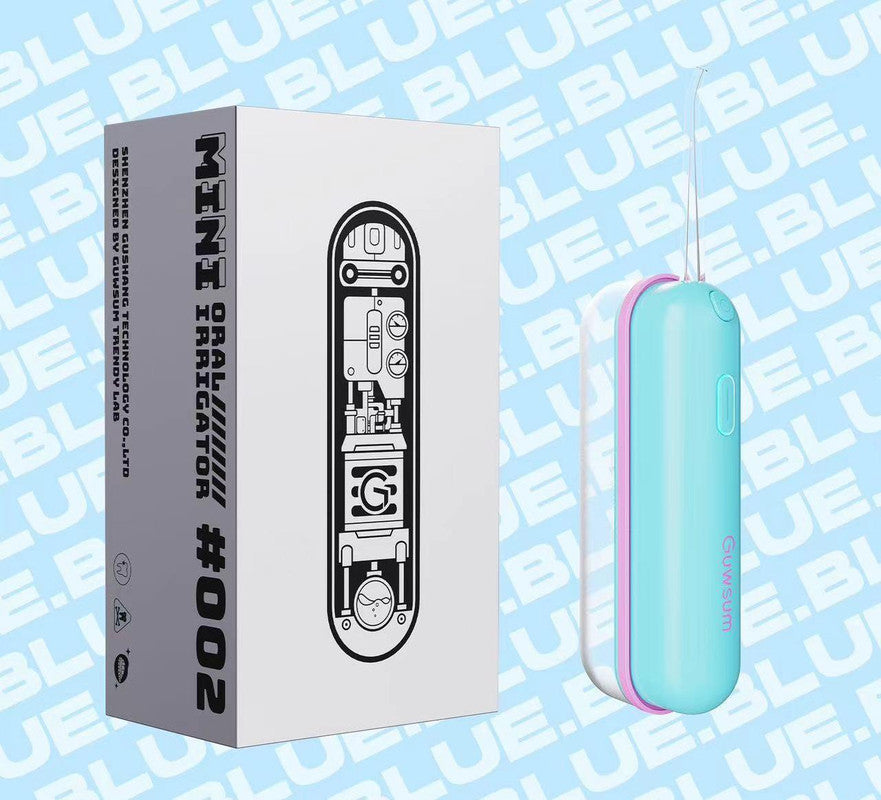 Mini Portable Oral Irrigator - IPX68 Waterproof, UV Sterilization, 3 Modes, Magnetic Charging Blue