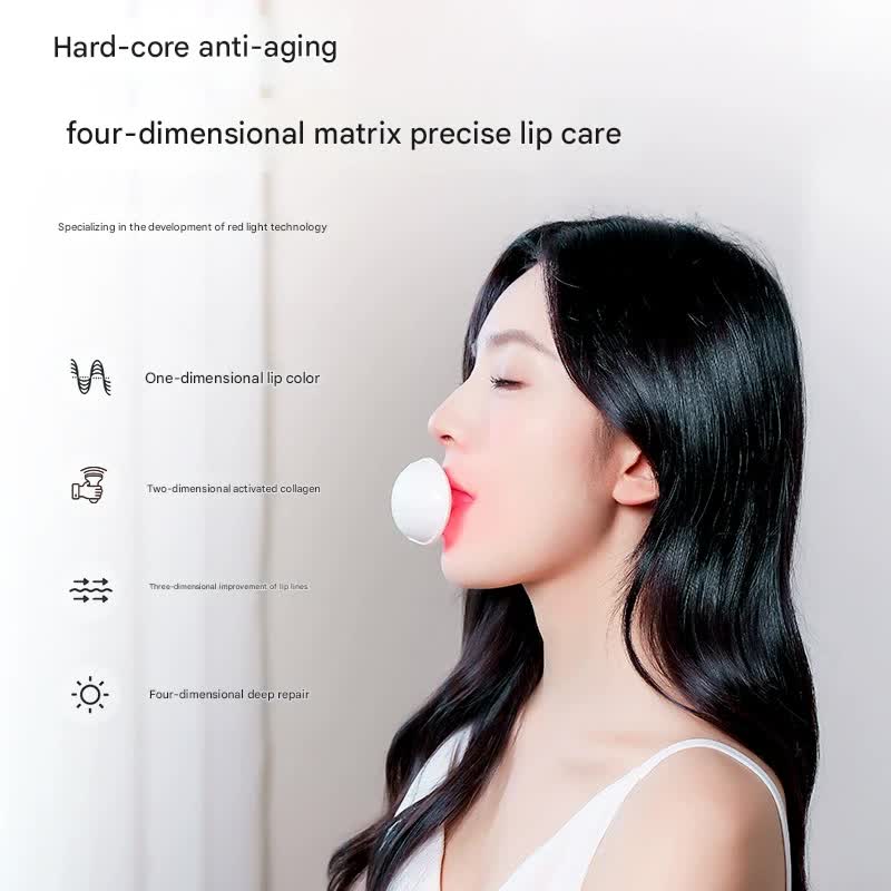 Lip Plumping & Anti-Aging Device with Red Light Therapy - Moisturizing & Wrinkle Reduction white