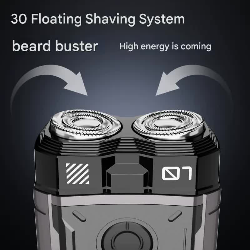 K002 Mini Electric Shaver - 3D Floating Head, IPX7 Waterproof, Type-C Charging, 70 Min Runtime Product Description white