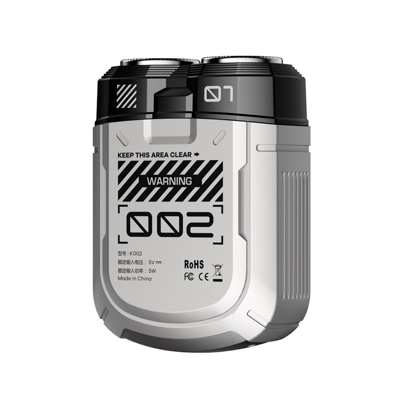 K002 Mini Electric Shaver - 3D Floating Head, IPX7 Waterproof, Type-C Charging, 70 Min Runtime Product Description Gray