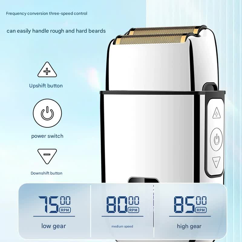 Professional Electric Foil Shaver for Men - 3 Speed Modes, LED Display, USB Rechargeable, Waterproof gold
