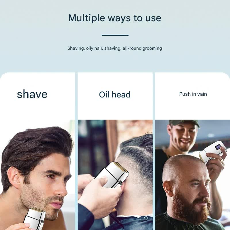Professional Electric Foil Shaver for Men - 3 Speed Modes, LED Display, USB Rechargeable, Waterproof gold