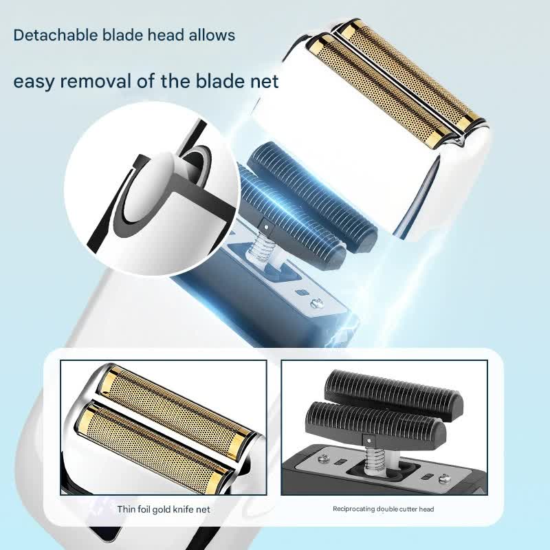 Professional Electric Foil Shaver for Men - 3 Speed Modes, LED Display, USB Rechargeable, Waterproof gold