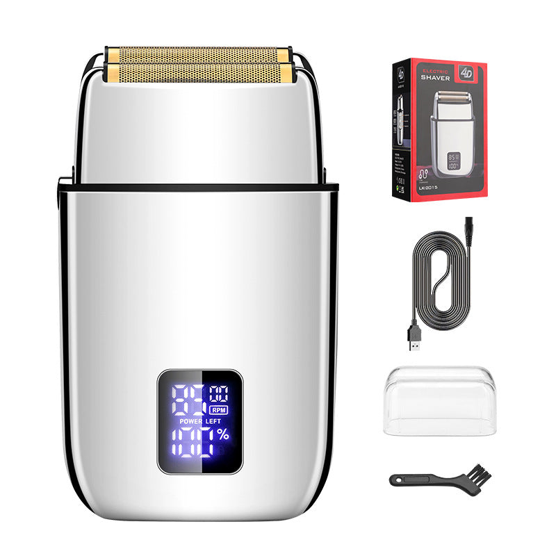 Professional Electric Foil Shaver for Men - 3 Speed Modes, LED Display, USB Rechargeable, Waterproof silver