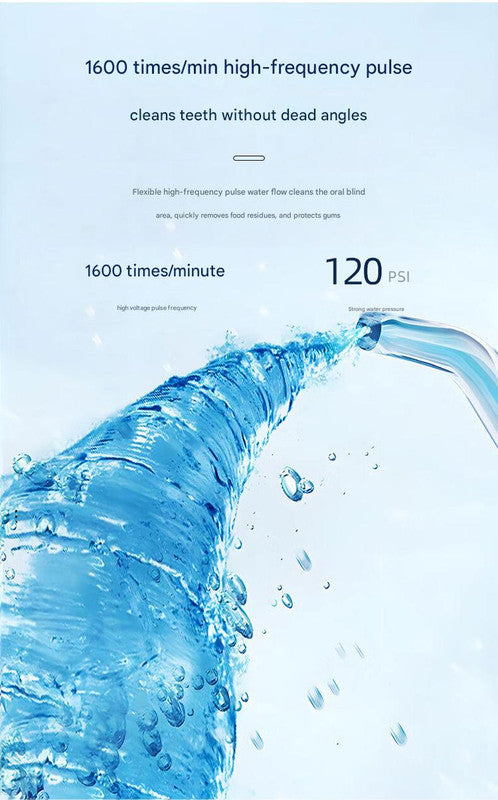 Portable Water Flosser - 70-Day Battery, 4 Modes, 5 Nozzles, IPX7 Waterproof, 200ml Telescopic Tank Green