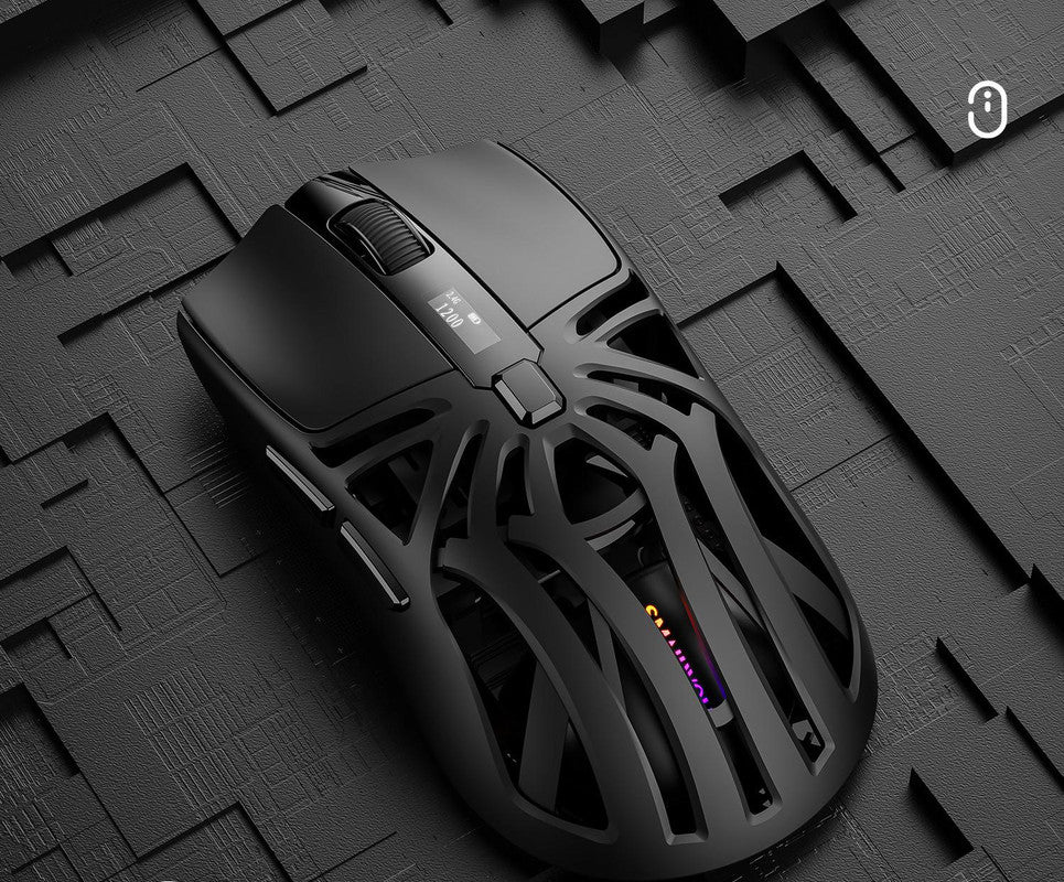 Tri-Mode Wireless Gaming Mouse - 1KHz Polling, 10000 DPI, Digital Display, Lightweight 73g Black