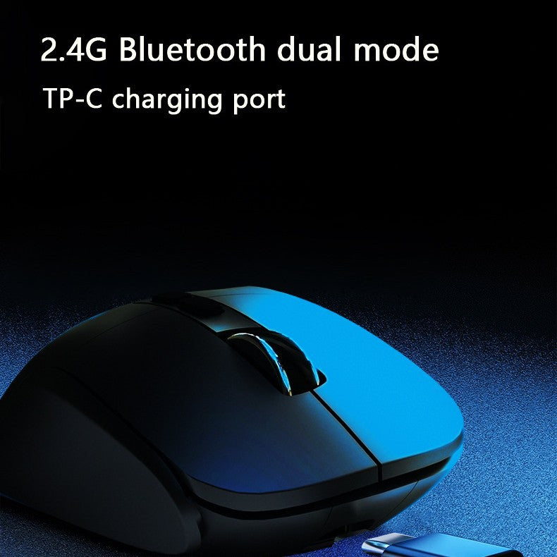 Ergonomic Vertical Wireless Mouse - Dual Mode 2.4G + Bluetooth , RGB Light, Rechargeable 500mAh Battery Blue