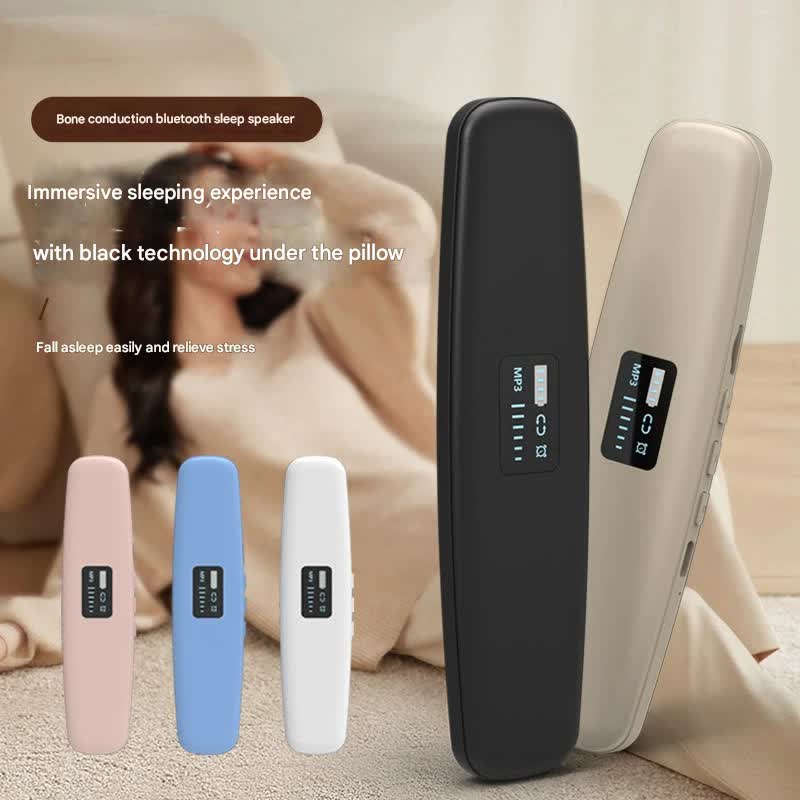 Under-Pillow Bone Conduction Sleep Sound Device - Bluetooth 5.3, TF Card, 8H Playtime & Timer black