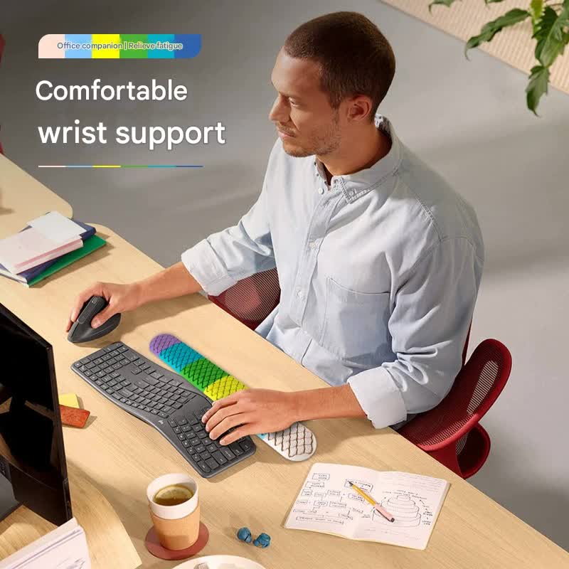 Ergonomic Keyboard & Mouse Wrist Rest Set - Soft Silicone, Non-Slip Base, Comfortable Support green
