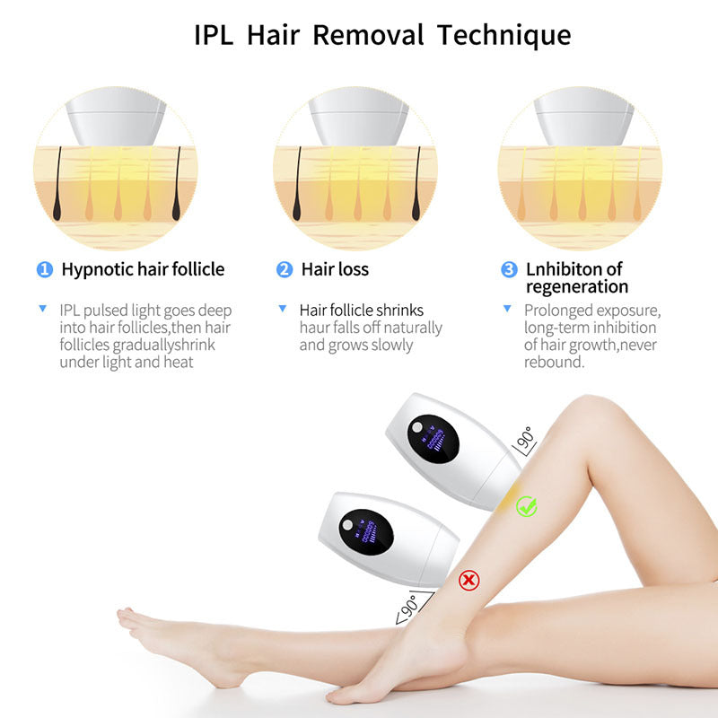 IPL Laser Hair Removal Device - 600,000 Flashes, 8 Intensity Levels, LCD Display & 2 Modes Dark green