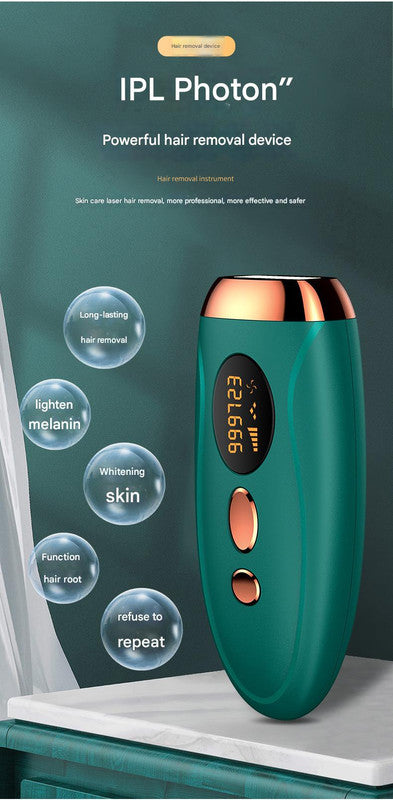 Advanced IPL Home Hair Removal System - 990K Flashes, 5 Levels, Auto/Manual Mode for Silky Skin Pink