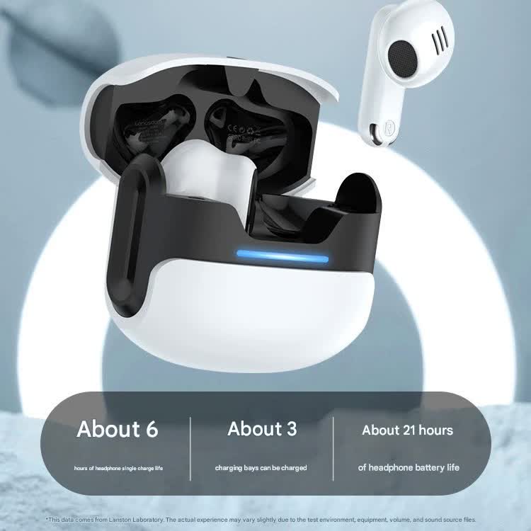 TWS Wireless Earbuds with Bluetooth 5.3 - 13mm Drivers, 21H Playtime, LED Charging Case white