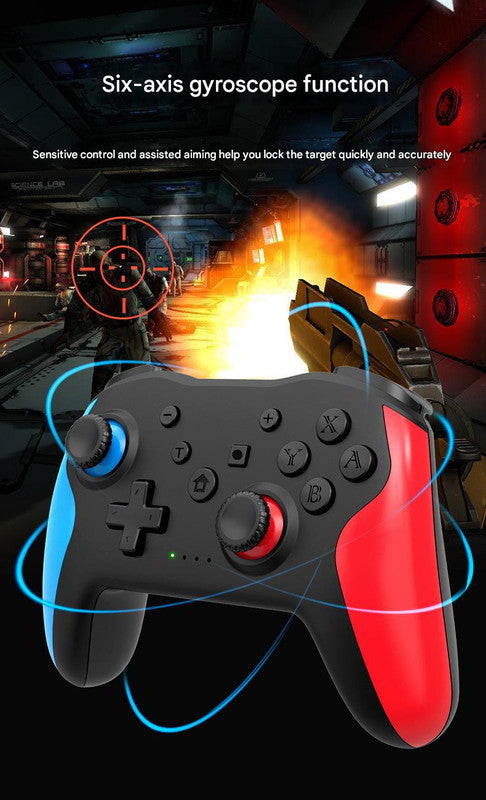 Wireless Bluetooth 4.0 Pro Gaming Controller - Multi-Platform Compatibility, 6-Axis Gyro, Turbo Function Black and green and purple