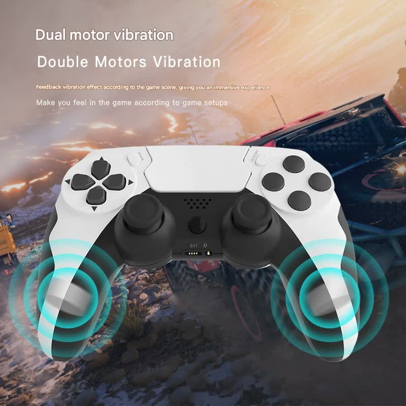 Wireless Gaming Controller - Bluetooth 4.0, Double Motor Vibration, Sensitive Touchpad & 8H Playtime Blue black