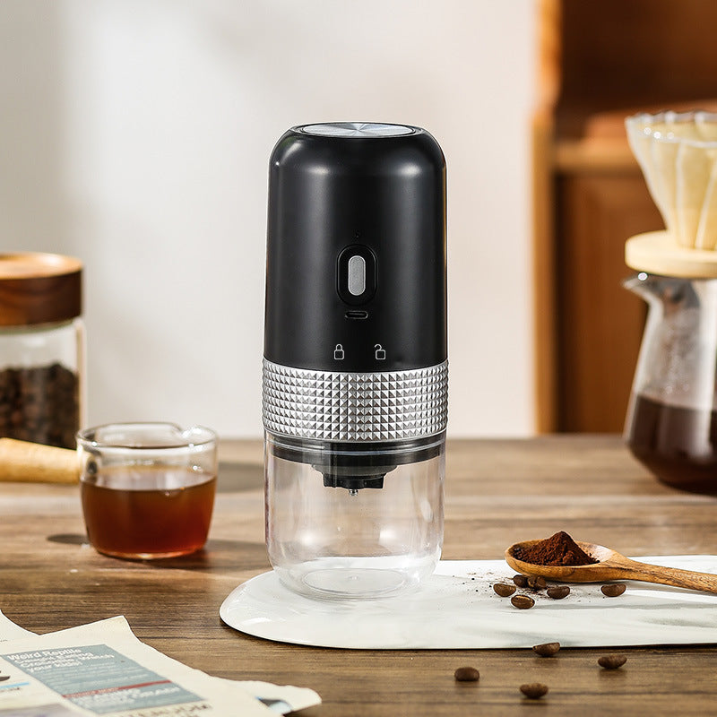 Wireless Portable Electric Coffee Grinder - Adjustable Coarseness, USB-C Rechargeable, One-Touch Operation black