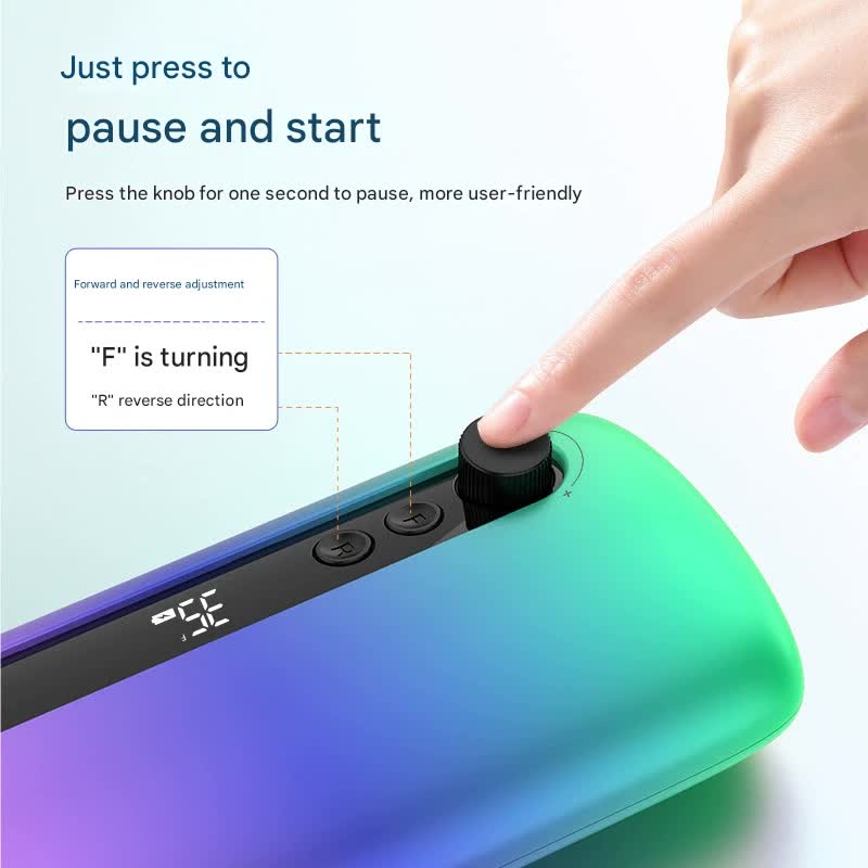 Professional Electric Nail Drill Machine Kit - 35000RPM, LED Display, Rechargeable, Power Bank Function & Multiple Bits black