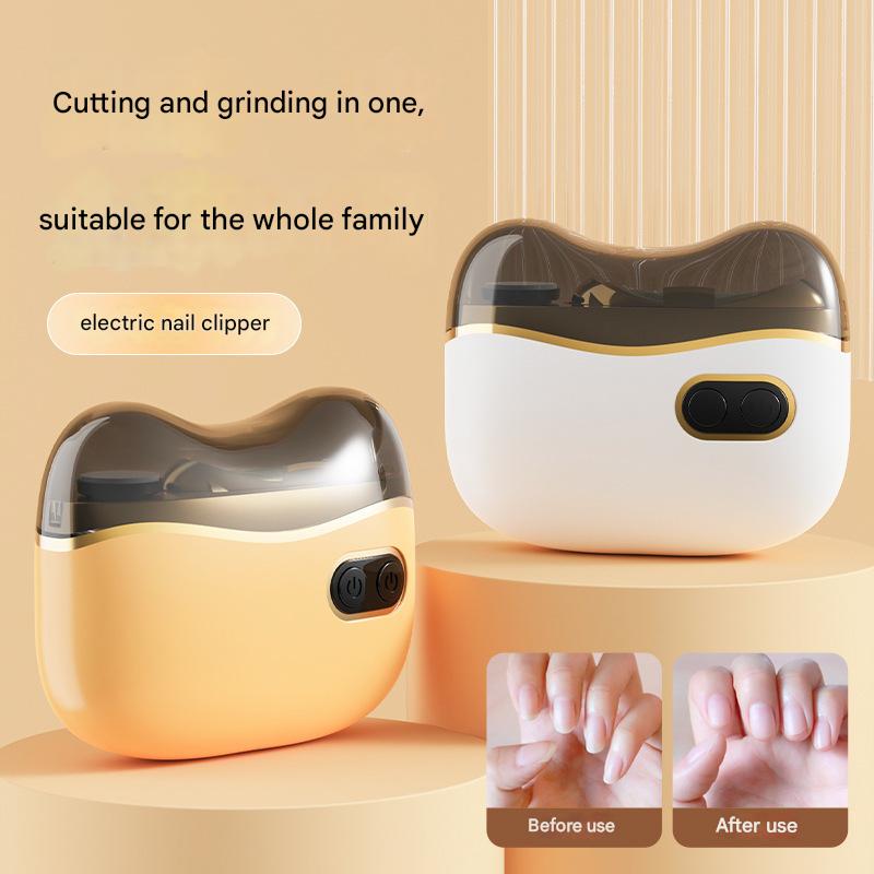 Electric Nail Clipper & Grinder - 2-in-1 Automatic Trimmer with 2 Speeds, Type-C Charging, Safe for All Ages white